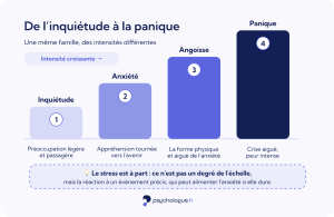 Echelle d'intensité : de l'inquiétude à la panique en passant par l'anxiété